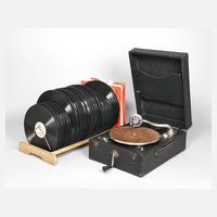 Koffergrammophon mit Plattensammlung111