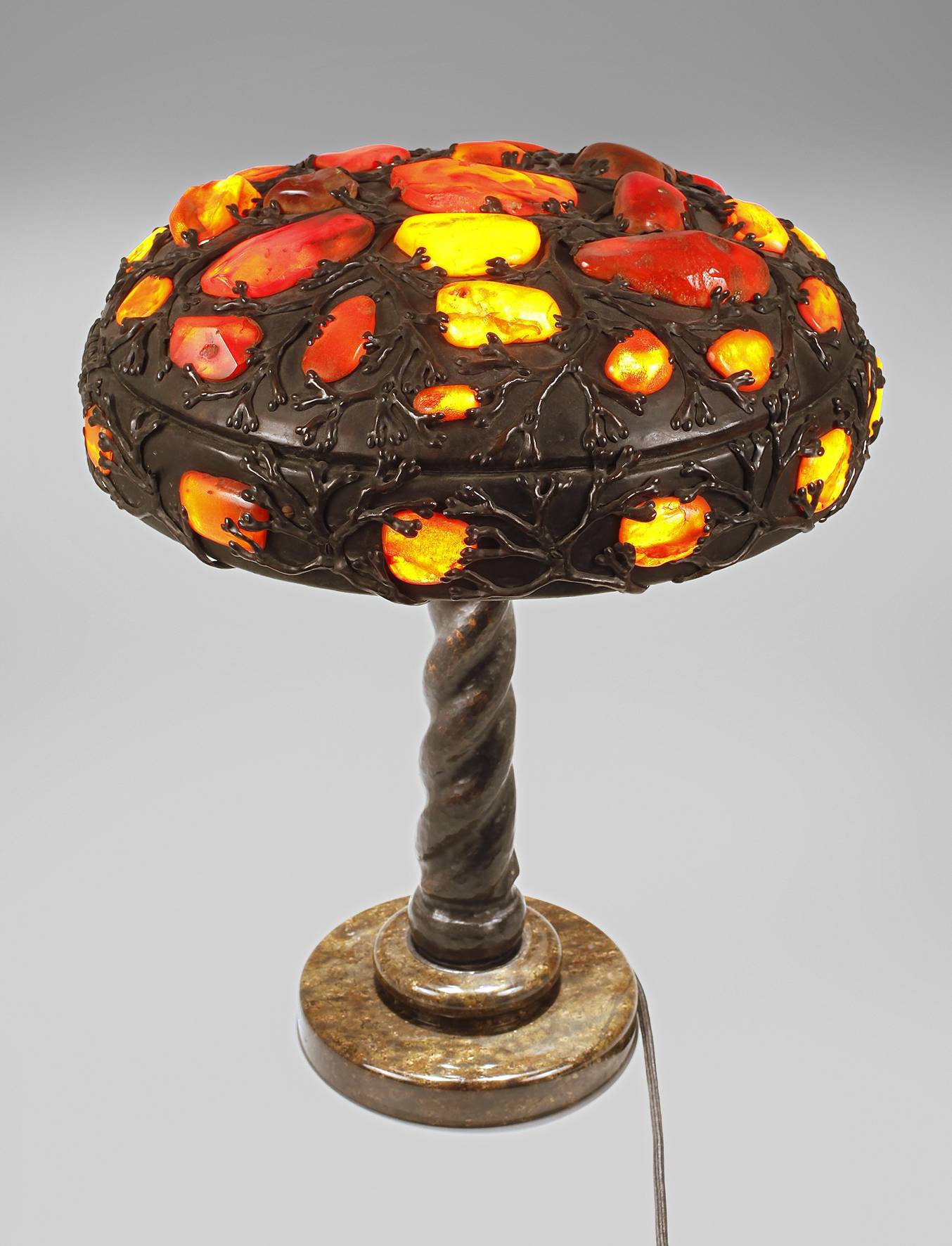 Große Tischlampe Bernstein