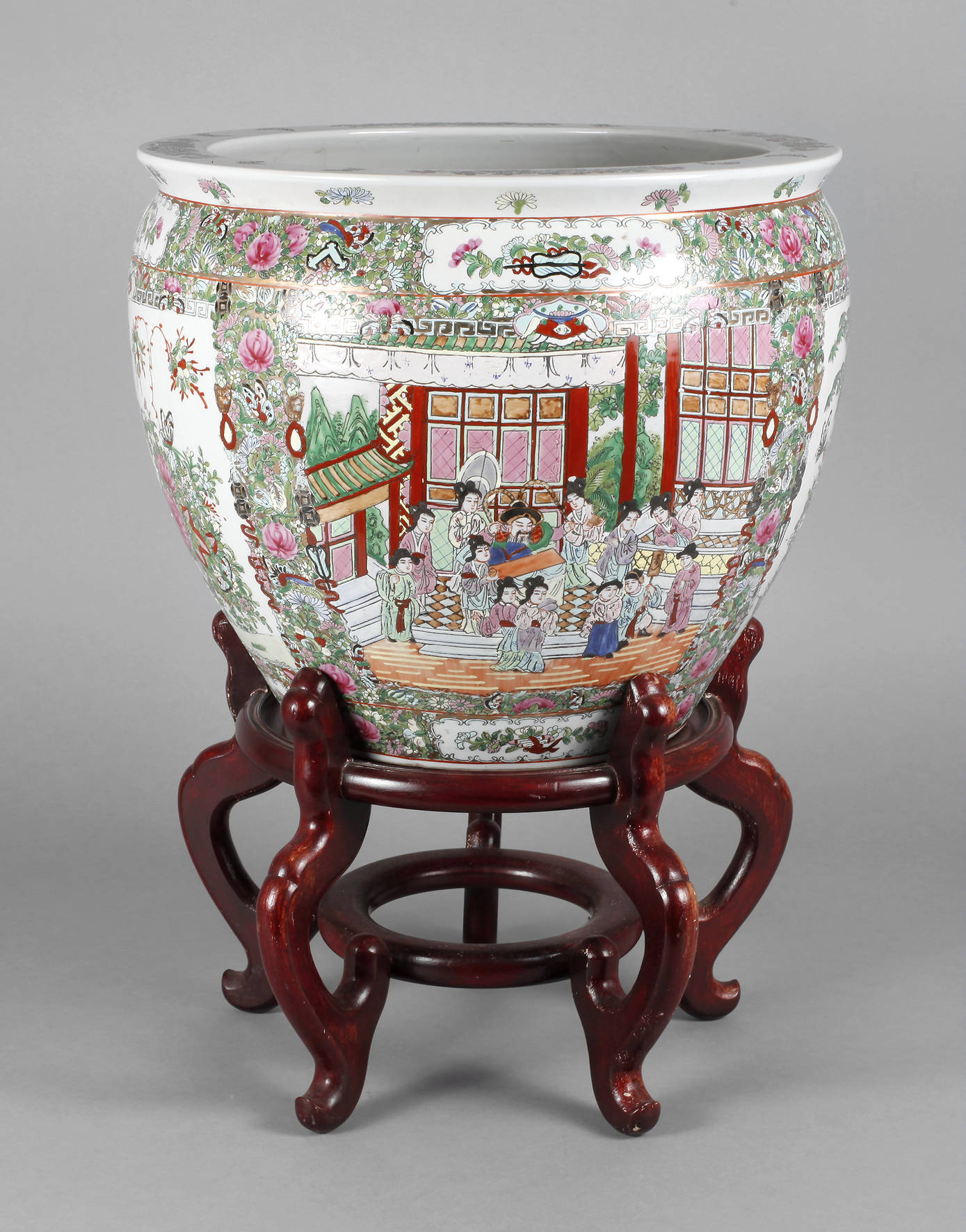 Großer Cachepot Famille rose