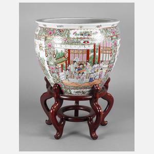 Großer Cachepot Famille rose