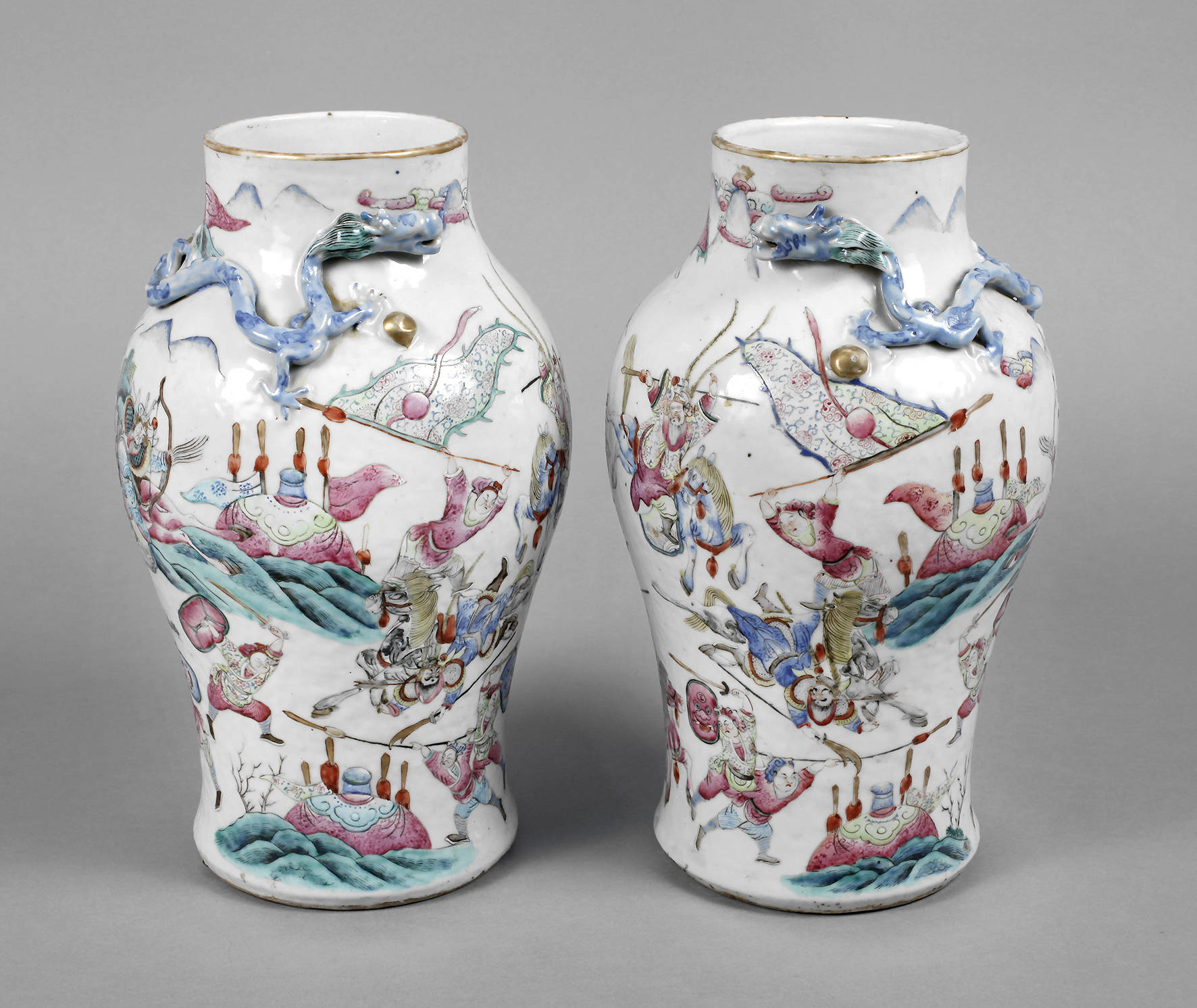 Paar Vasen Famille rose