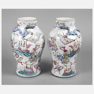 Paar Vasen Famille rose