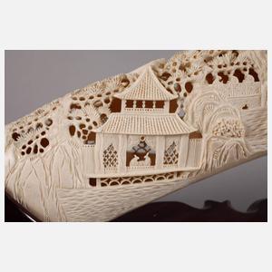 Große Zierschnitzerei Elfenbein