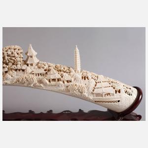 Große Zierschnitzerei Elfenbein