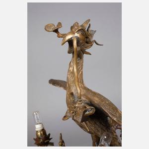 Paar figürliche Bronzelampen