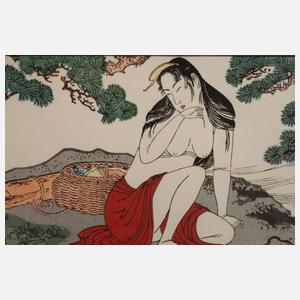 Nach Kitagawa Utamaro, ”Awabi Taucher”