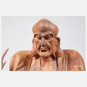 Große Teakholz-Plastik