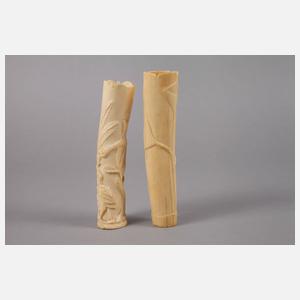 Zwei Ziergefäße Elfenbein