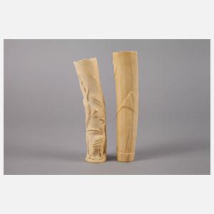 Zwei Ziergefäße Elfenbein