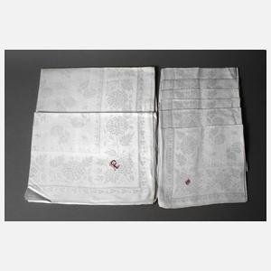 Tafelgarnitur mit Schneeballblütendekor