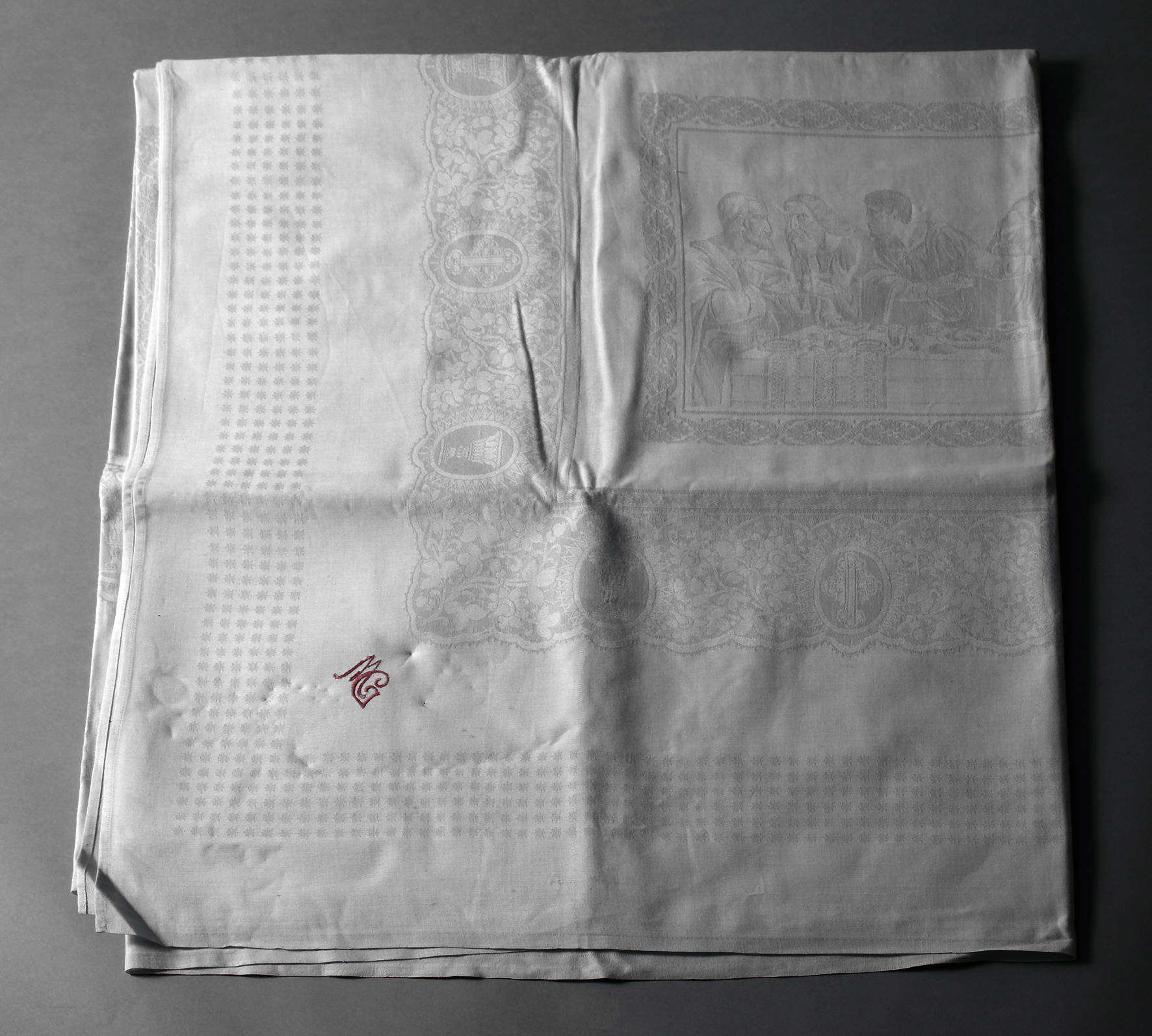 Tafeltuch mit religiösem Motiv