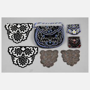 Konvolut Perlstickerei