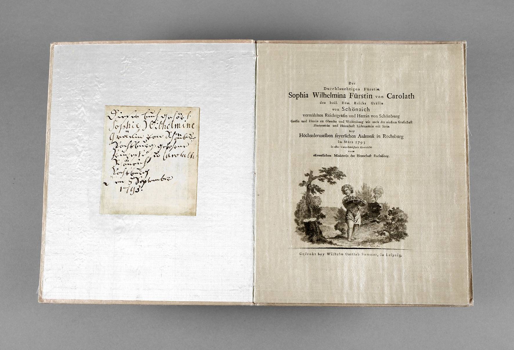 Huldigungsgedicht an Sophie W. von Schönaich-Carolath 1793