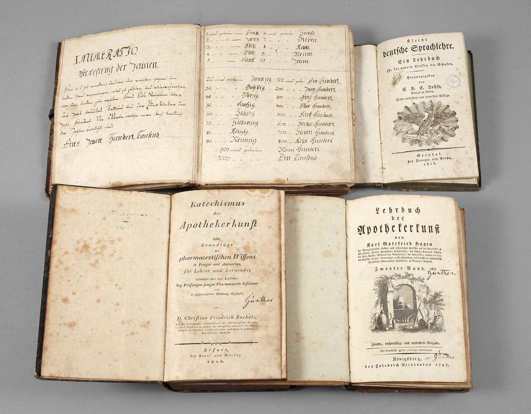 Konvolut Lehrbücher um 1800