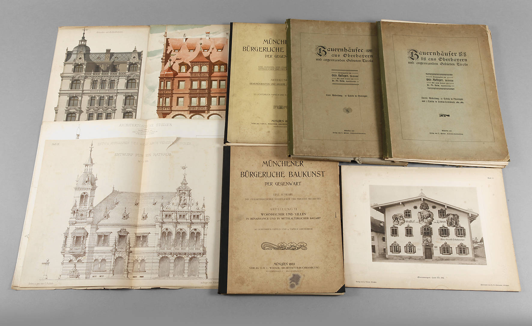 Vier Architektur-Mappen Bayern