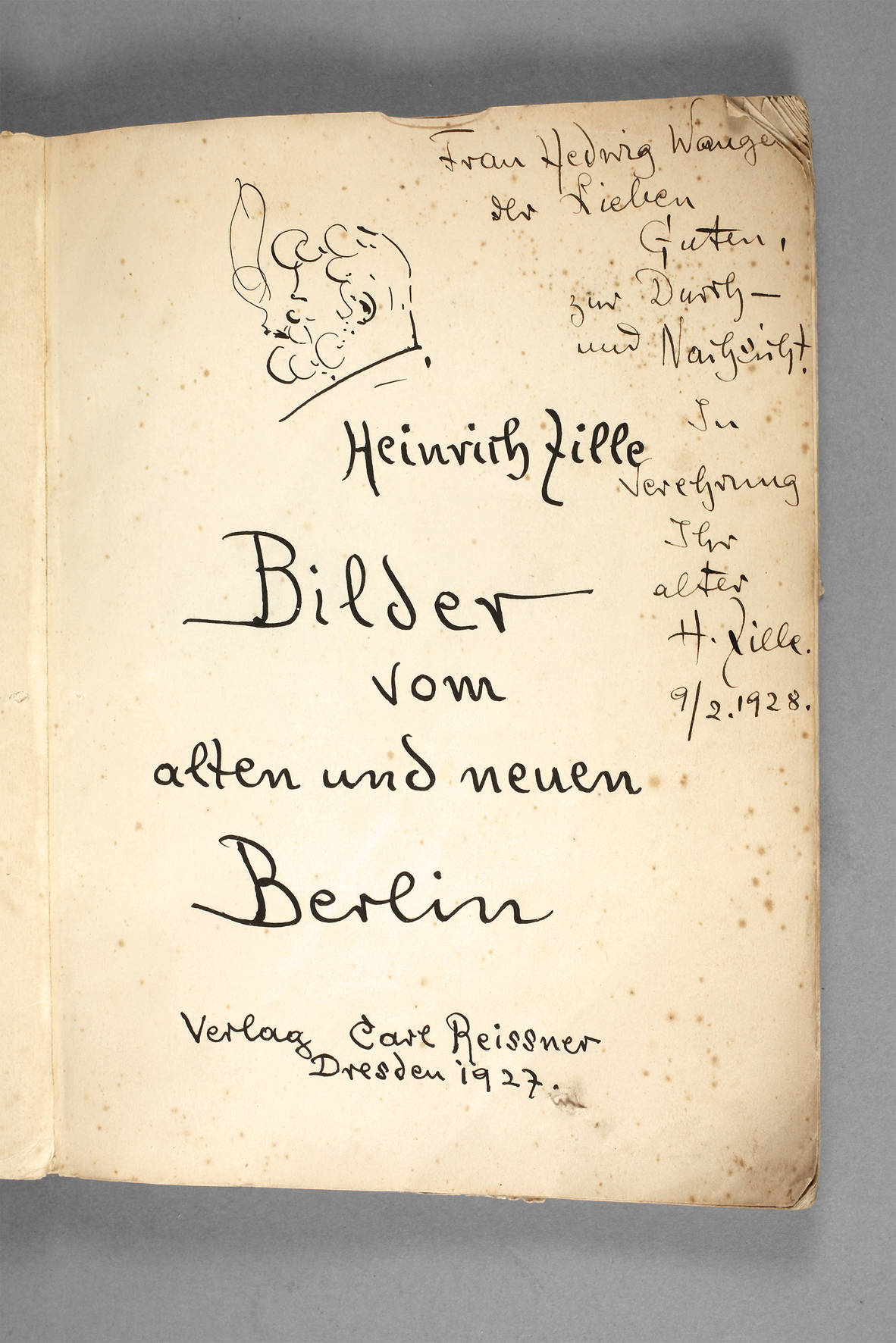 Heinrich Zille, eigenhändige Widmung