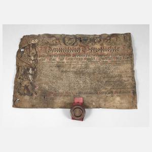 Kalligraphischer Lehrbrief der Metzgerzunft