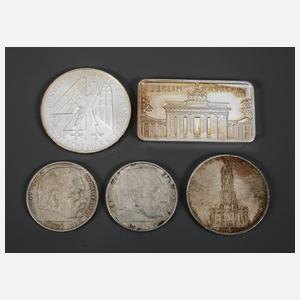Konvolut Silbermünzen