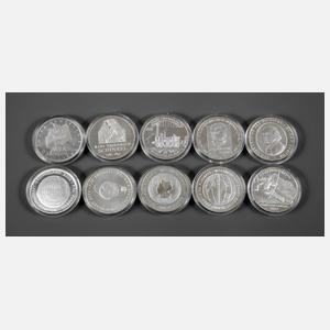 Zehn Silbermünzen Deutschland