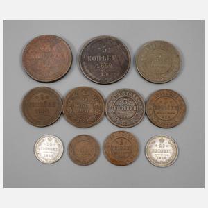 Elf Münzen Russland