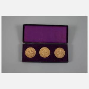 Drei Gedenkmedaillen Inflation