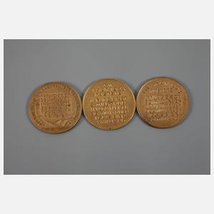 Drei Gedenkmedaillen Inflation