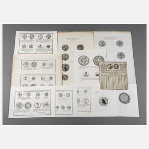 Grafikkonvolut Schweizer Münzen und Medaillen
