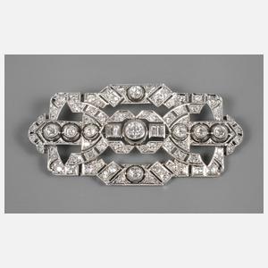 Übergroße Brillantbrosche Art déco