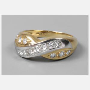 Brillantring Gelb- und Weißgold