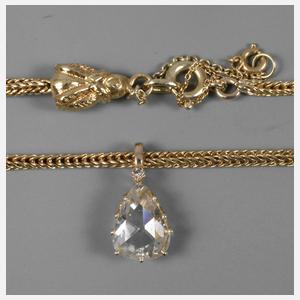 Collier mit großem Diamanttropfen