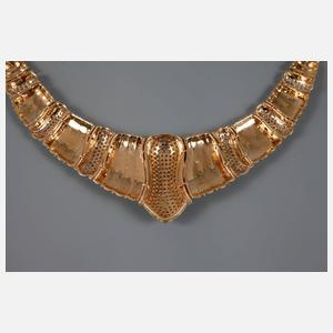 Großes Goldcollier mit 5 Karat Brillanten