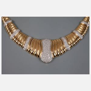 Großes Goldcollier mit 5 Karat Brillanten