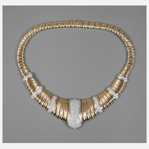 Großes Goldcollier mit 5 Karat Brillanten