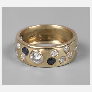 Brillantring mit Saphir