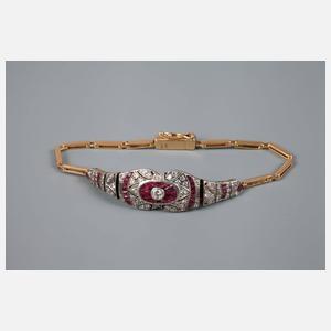 Armband Diamant und Rubin