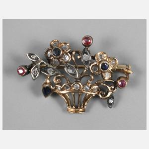 Goldbrosche Korbform