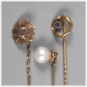 Drei Krawattenadeln Gold