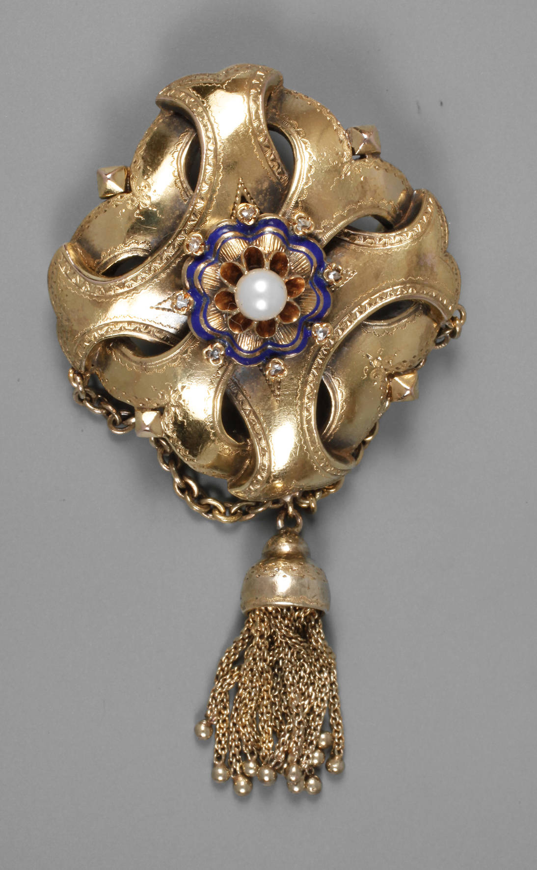 Goldbrosche Biedermeier