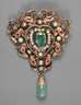 Goldbrosche Smaragd