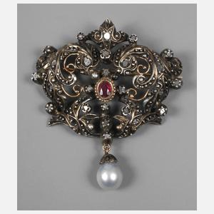 Silberbrosche Historismus