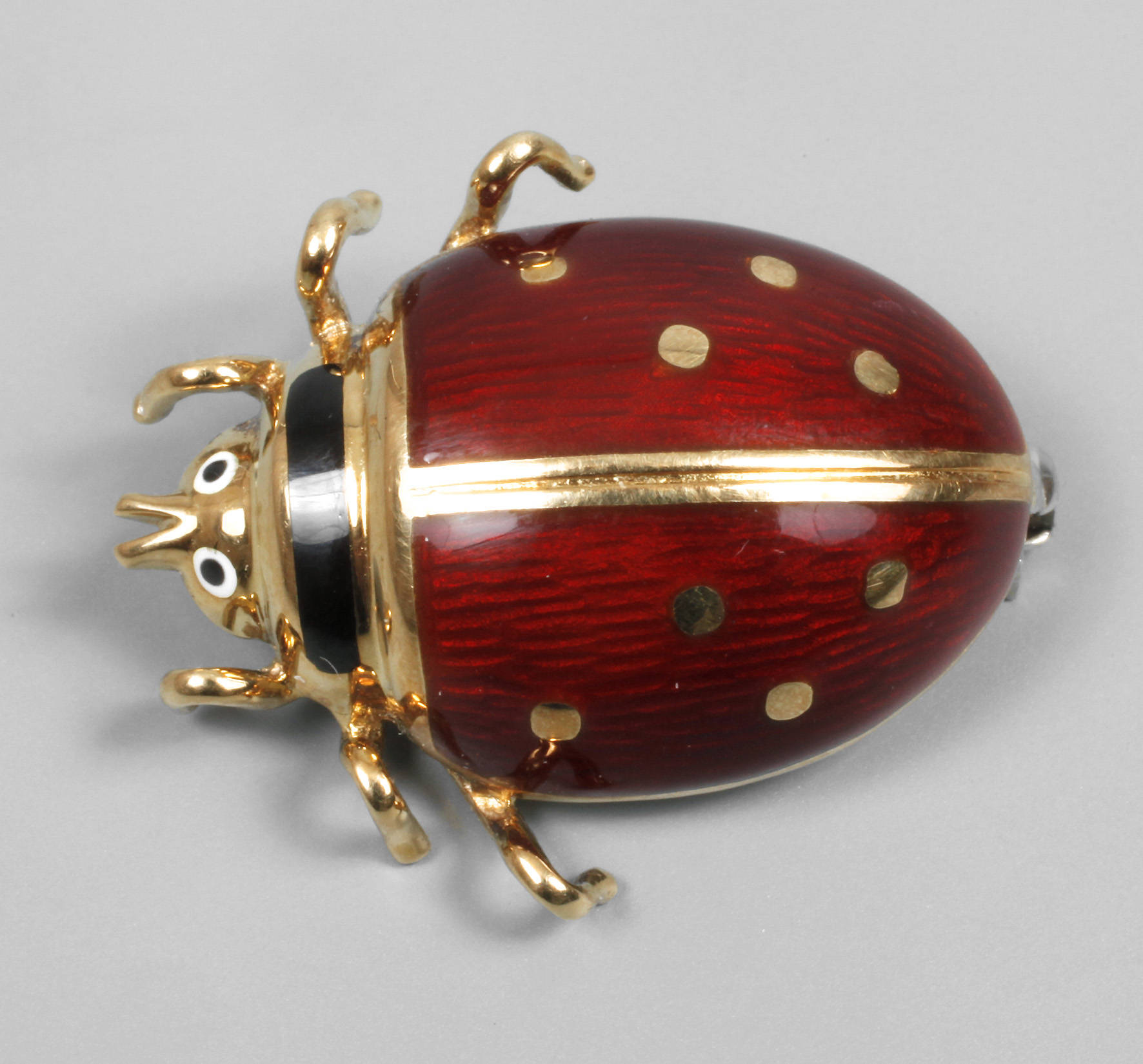 Emaillebrosche Marienkäfer