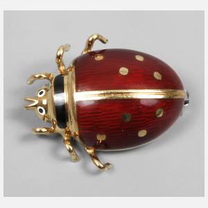 Emaillebrosche Marienkäfer
