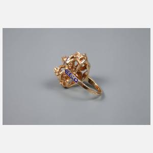 Brillantring mit Email