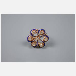 Brillantring mit Email