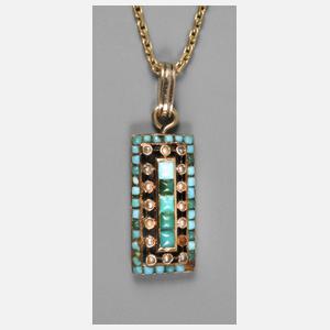 Art déco-Anhänger Türkis