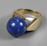 Hoher Goldring Lapislazuli