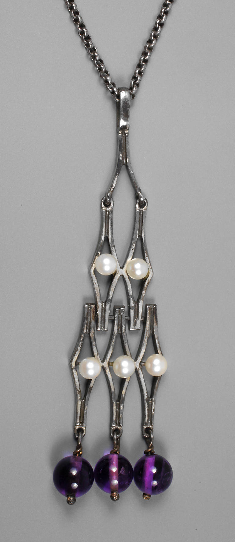 Anhänger Amethyst und Perlen