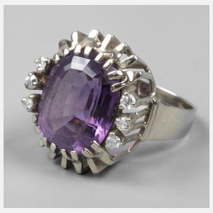 Amethystring mit Brillant