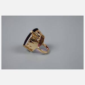 Übergroßer Damenring Brillant und Amethyst