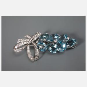 Qualitätsvolle Brillantbrosche als Weinrebe